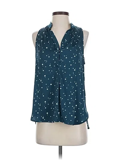 Pre-owned David Lerner Sleeveless Blouse In Blue