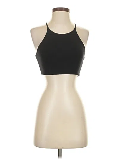 Pre-owned David Lerner Sleeveless Top Black Halter Neckline Tops