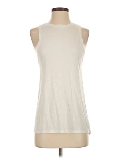 Pre-owned David Lerner Sleeveless Top Ivory Halter Neckline Tops In White