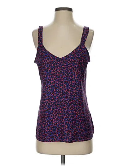 Pre-owned David Lerner Sleeveless Top Purple Sweetheart Neckline Tops