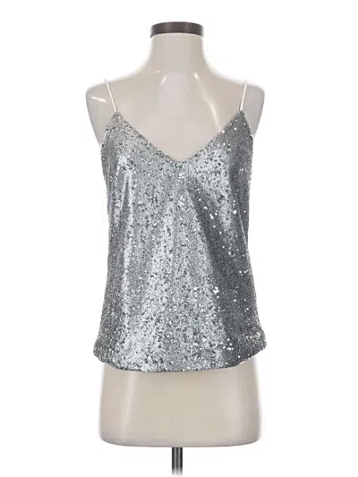 Pre-owned David Lerner Sleeveless Top Silver Halter Neckline Tops