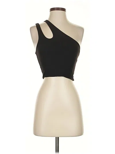 Pre-owned David Lerner Tank Top Black One Shoulder Neckline Tops