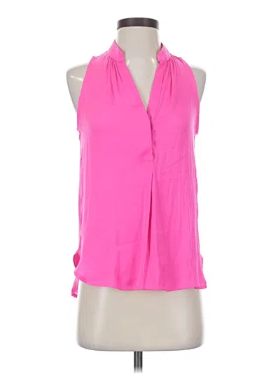 Pre-owned David Lerner Tank Top Pink Tie Neck Tops