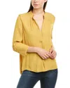 David Lerner Taylor 3/4 Sleeve Bohemian Top In Marigold In Gold
