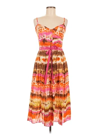 Pre-owned David Meister Casual Dress In Orange
