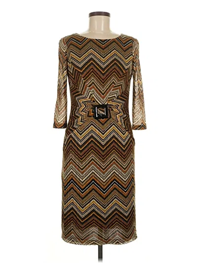 Pre-owned David Meister Cocktail Dress In Brown