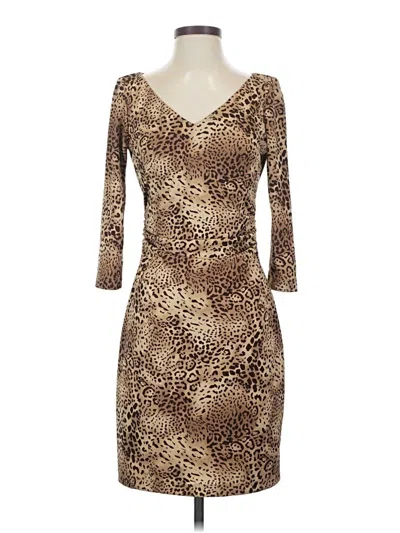 Pre-owned David Meister Cocktail Dress In Brown