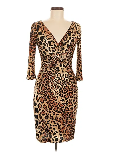 Pre-owned David Meister Cocktail Dress In Brown