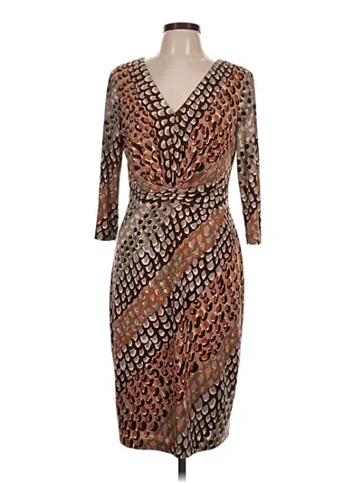 Pre-owned David Meister Cocktail Dress In Brown