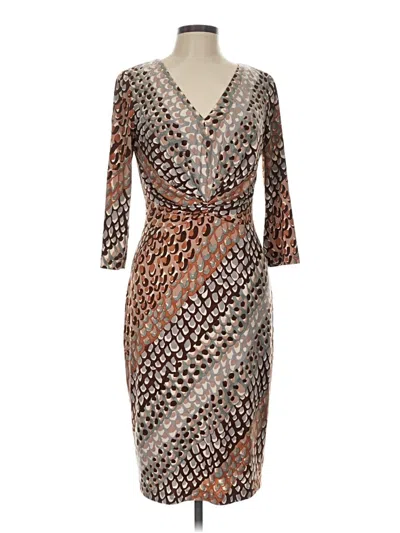 Pre-owned David Meister Cocktail Dress In Brown