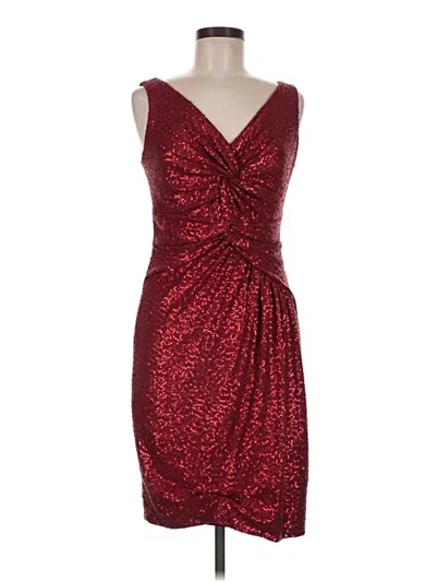 Pre-owned David Meister Cocktail Dress In Burgundy