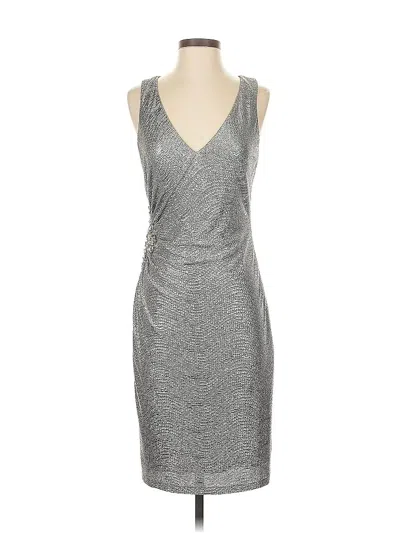 Pre-owned David Meister Cocktail Dress In Silver