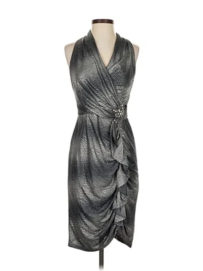 Pre-owned David Meister Cocktail Dress In Silver