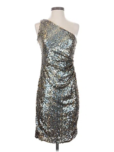 Pre-owned David Meister Cocktail Dress In Silver