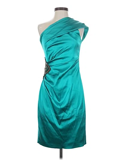 Pre-owned David Meister Cocktail Dress In Teal