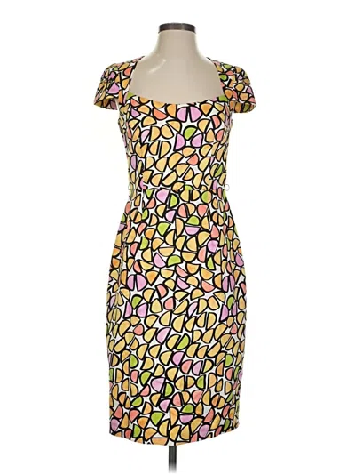 Pre-owned David Meister Cocktail Dress In Yellow