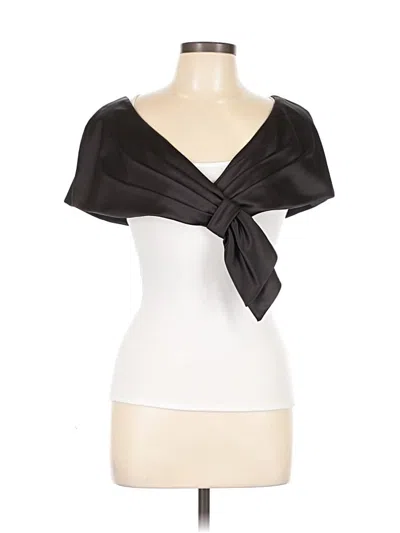 Pre-owned David Meister Short Sleeve Top Black Sweetheart Neckline Tops