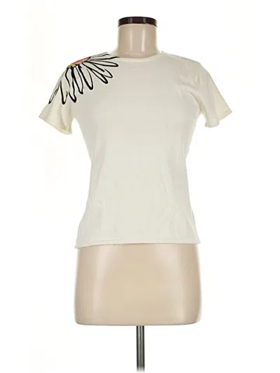 Pre-owned David Meister Short Sleeve T-shirt In Ivory