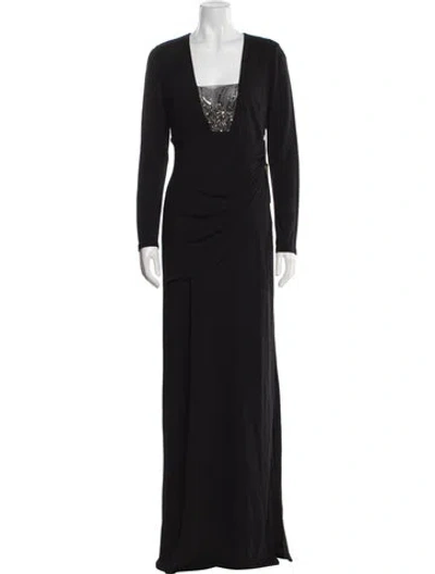 Pre-owned David Meister Vintage Long Dress W/ Tags In Black