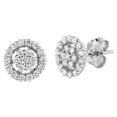 Pre-owned David Morris 0.61 Ct Natural Diamond Earrings G Si 14k White Gold