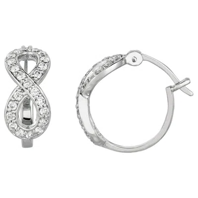Pre-owned David Morris 0.75 Carat Natural Diamond Infinity Earrings G Si 14 Karat White Gold