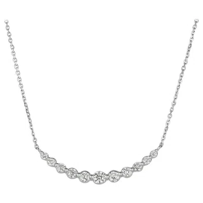 Pre-owned David Morris 0.75 Carat Natural Diamond Necklace 14 Karat White Gold G Si Chain