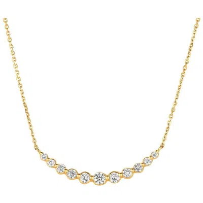 Pre-owned David Morris 0.75 Carat Natural Diamond Necklace 14 Karat Yellow Gold G Si Chain