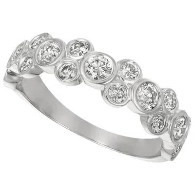 Pre-owned David Morris 1.00 Carat Natural Diamond Bezel Ring G Si 14 Karat White Gold