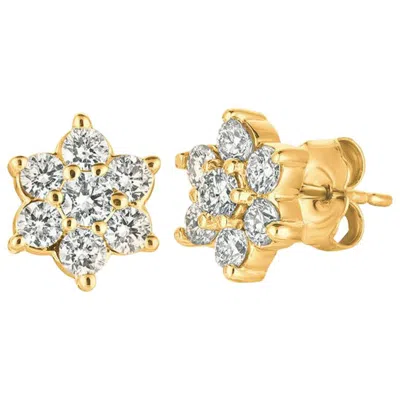 Pre-owned David Morris 1.00 Carat Natural Diamond Earrings G-h Si Set In 14 Karat Yellow Gold