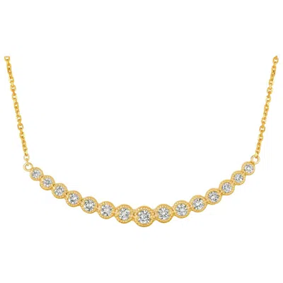 Pre-owned David Morris 1.00 Carat Natural Diamond Necklace 14 Karat Yellow Gold G Si Chain