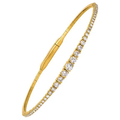 Pre-owned David Morris 1.25 Carat Natural Diamond Flexible Tennis Bracelet G Si 14 Karat Yellow Gold