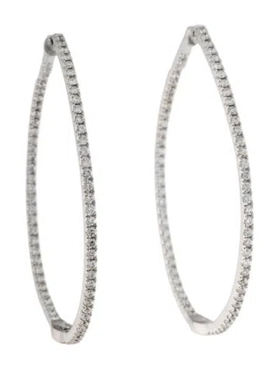 Pre-owned David Morris 18k Diamond Hoop Earrings In Multicolor