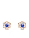 David Morris 18k Rose-gold Flower-shape Diamond-embellishment Earrings In Gold