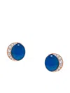 David Morris 18k Rose-gold Round-shape Diamond-embellishment Earrings In Blue