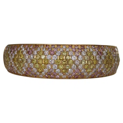 Pre-owned David Morris 18k Yellow Gold Diamond Bangle Bracelet