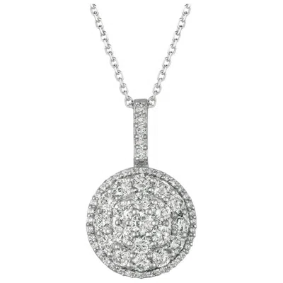 Pre-owned David Morris 2.25 Carat Natural Diamond Necklace Pendant 14 Karat White Gold G Si