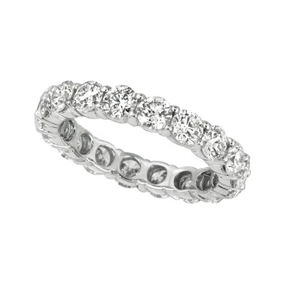 Pre-owned David Morris 3.45 Carat Natural Diamond Eternity Band Ring G Si 18k White Gold 18 Diamonds