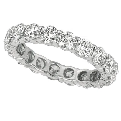 Pre-owned David Morris 3.45 Carat Natural Diamond Eternity Band Ring G Si 18k White Gold 18 Diamonds