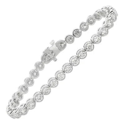 Pre-owned David Morris 4.00 Carat Natural Diamond Bracelet G Si 14 Karat White Gold