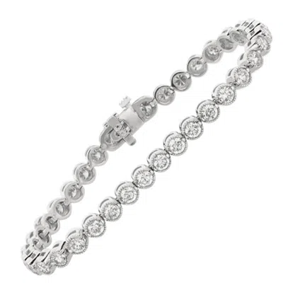Pre-owned David Morris 5.05 Carat Natural Diamond Bracelet G Si 14 Karat White Gold