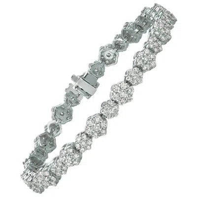 Pre-owned David Morris 7.00 Carat Natural Diamond Bracelet G Si 14 Karat White Gold