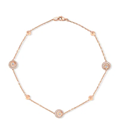 David Morris Rose Gold And Diamond Rose Cut Forever Chain Necklace