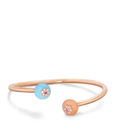 David Morris Rose Gold, Diamond And Sapphire Berry Bangle