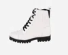 David Pilner Women's Easeci Combat Boot In White In White