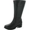 David Tate Ace Womens Leather Zipper Knee-high Boots In Black