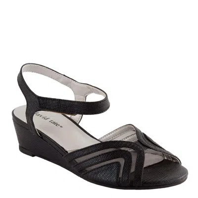 David Tate Abano Wedge Sandal In Black