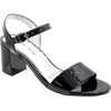 David Tate Ageless Ankle Strap Sandal In Black Patent