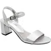 David Tate Ageless Ankle Strap Sandal In Silver Matte