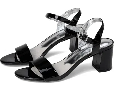 David Tate Ageless Sandals Black Leather Block Heel Ankle Strap Hawk206 In Animal Print