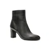 David Tate Alison Boots Women's Black Leather Almond Toe Block Heel Jobb301 In Black
